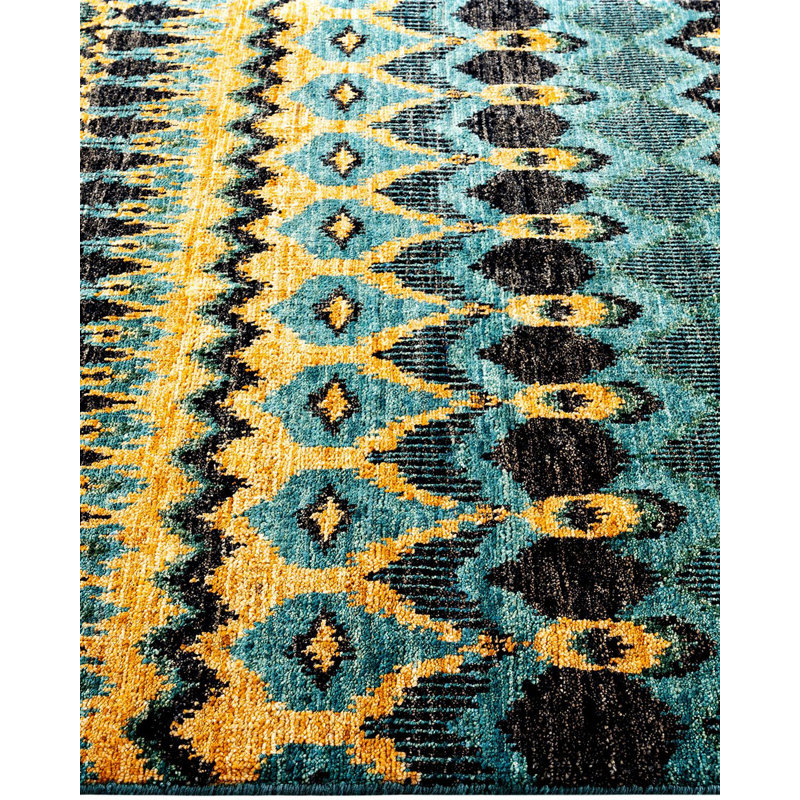 Contemporary One-of-a-Kind Rectangle 4'6" X 6'5" Hand Knotted Area Rug
