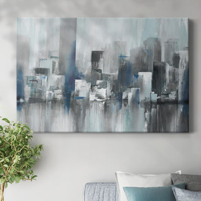Cityscape in Blues-Gallery Wrapped Canvas