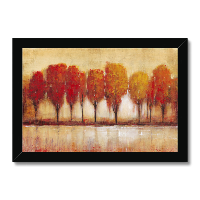 Autumn Water's Edge - Wrapped Canvas Print, Black Framed Paper Print, 55cm H x 80cm W