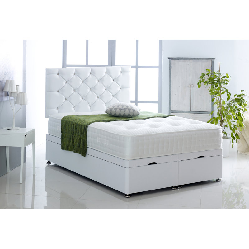 Fick Upholstered Ottoman Storage Bed, Single (3'), White