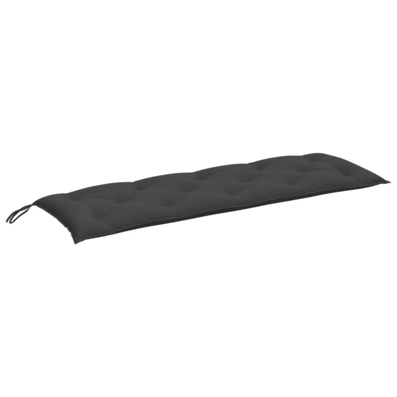 Garden Bench Cushion Melange Anthracite 100 Percent Polyester Outdoor Bench Pad, Polyester - Melange Anthracite