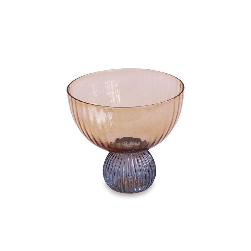 Glass Venice 6oz. Coupe Set, Blue/Amber