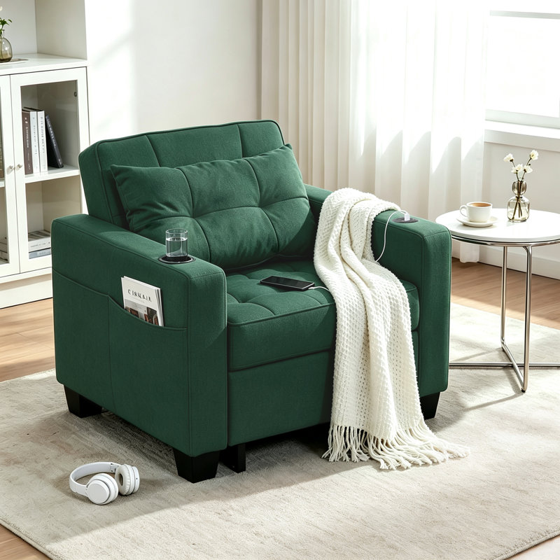 Fauteuil d'appoint à dossier convertible simple Marcio, null