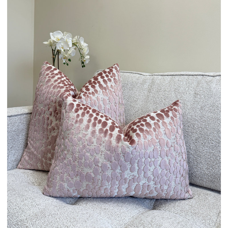 Oval Velvet Throw Pillow Cover, 22"H x 22"W, Pink