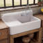 Heritage 42" Front Apron Single Bowl Fireclay Sink with Integral Drainboard and High Backsplash