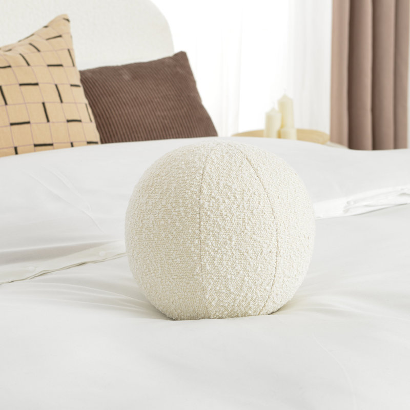 Detachable Reversible Throw Pillow, 12"H x 12"W, Cream