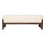 Banc rembourré en bois de manguier Bouclé