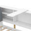 Lit plateforme simple en bois avec tête de lit avec rangement, tablettes et 2 tiroirs, blanc-1089278557-1089278556