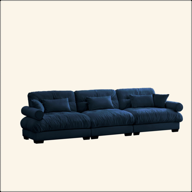 Très grand canapé en velours moderne à 3 places, canapé surdimensionné, siège confortable et dossier confortable, avec coussins de taille et coussins décoratifs