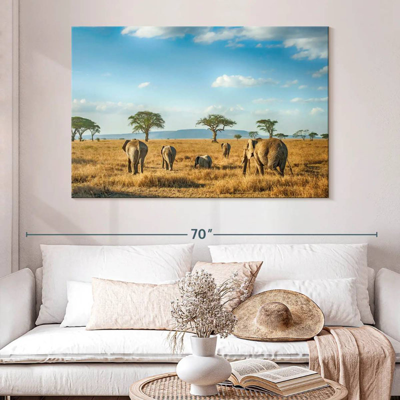 Éléphants Brampt Serengeti, H 34 po x l 51 po