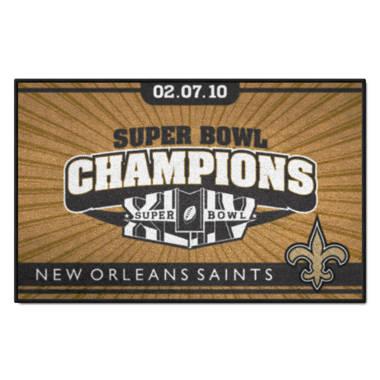 New Orleans Saints Football Rug - 20.5in. x 32.5in., 2010 Super Bowl XLIV  Champions, 11274