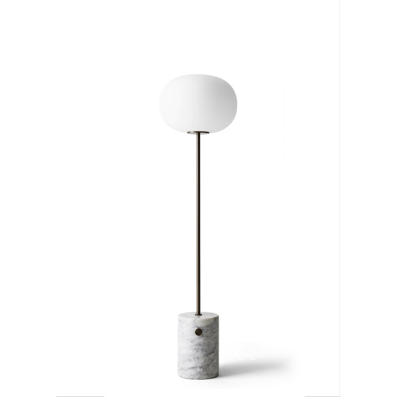 JWDA Floor Lamp, Bronzed Brass/White Carrara Marble