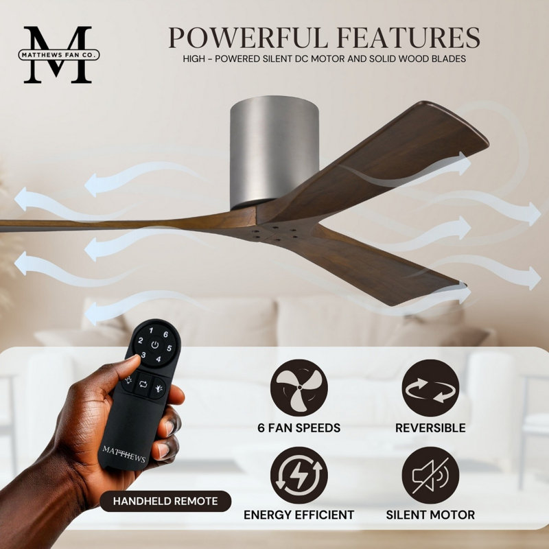 Irene Ceiling Fan, Brushed Nickel, Walnut Tone, 72"