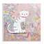 Plaque blanche avec chaton blanc et rayures, design par Clare Tupper