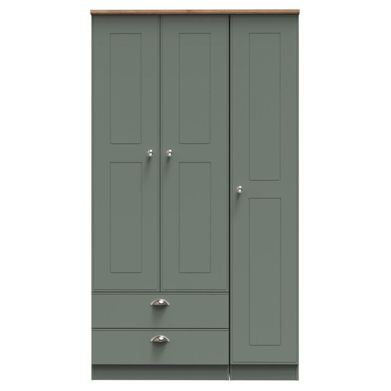 Conners Manufactured Wood Wardrobe, Reed Green/Riviera Oak