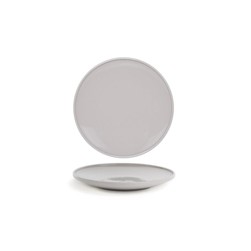 Plaque biseautée ronde 11 po - Blanc, gris