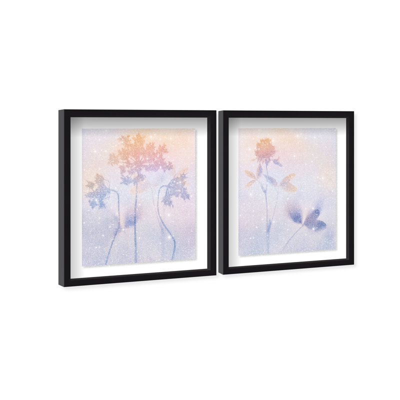 Lavender Shadows Set Set by Oliver Gal, 21.5"H x 25.5"W, Black Shadowbox
