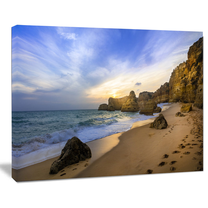 Reproduction de photo sur toile tendue, "magnifique coucher de soleil sur algarve portugal", H 30 po x l 40 po x P 1 po