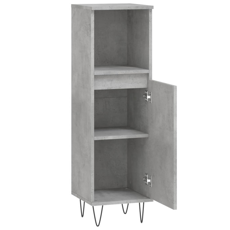 Huard Freestanding Linen Cabinet, Concrete Grey