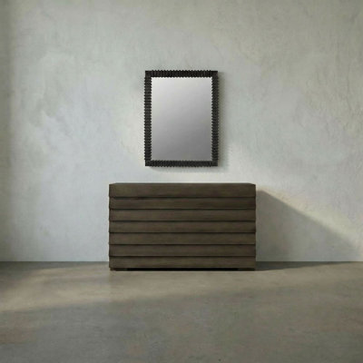 Rift Solid Wood Rectangle Wall Mirror