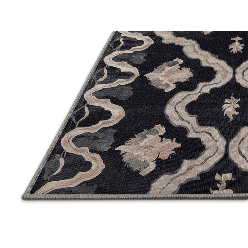 Machine Washable Purple Area Rug, Square 8'