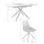 Aubreigh 7 Piece Modern Extendable Cross Legs Dining Set with Two-Tone Grey Fabric Chairs