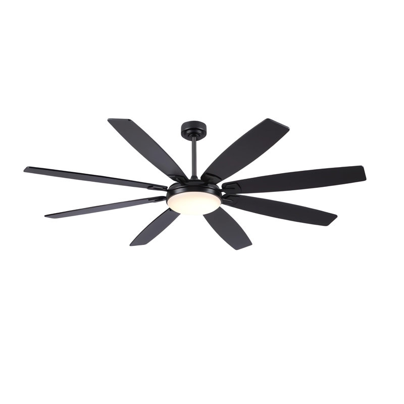 Ventilateurs de plafond 66/72 pouces à 8 pales avec lumières et télécommande, 72