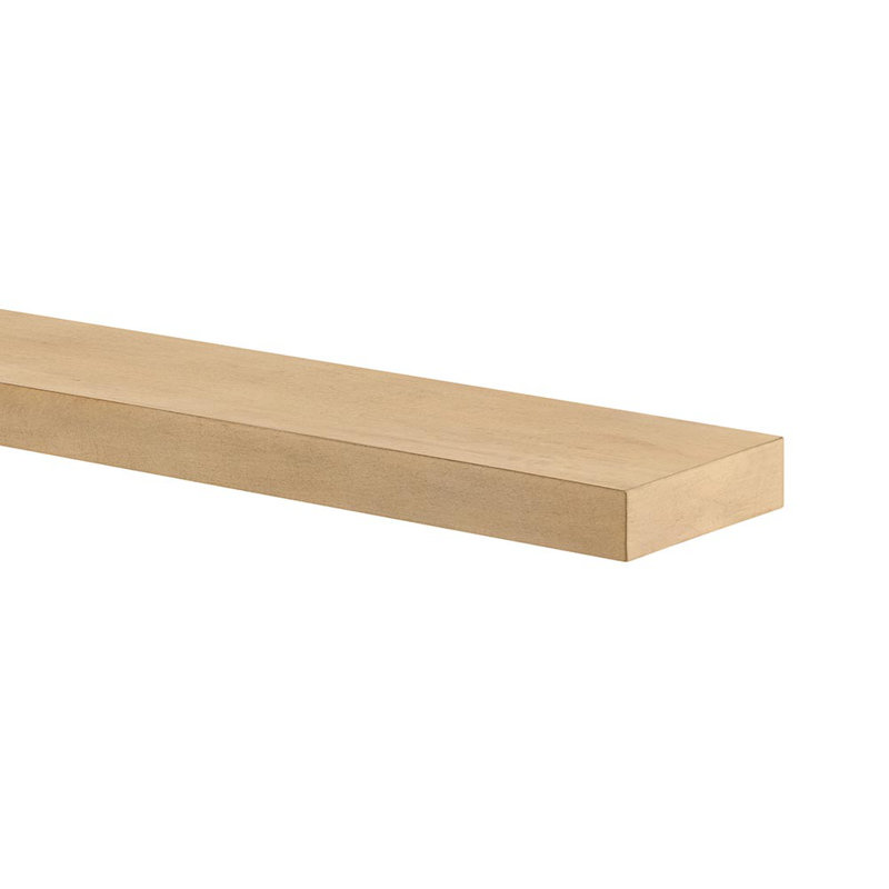 Alma 72" Maple Wood Floating Shelf - 2" Height - Blonde Stain Finish, 72", Blonde Stain