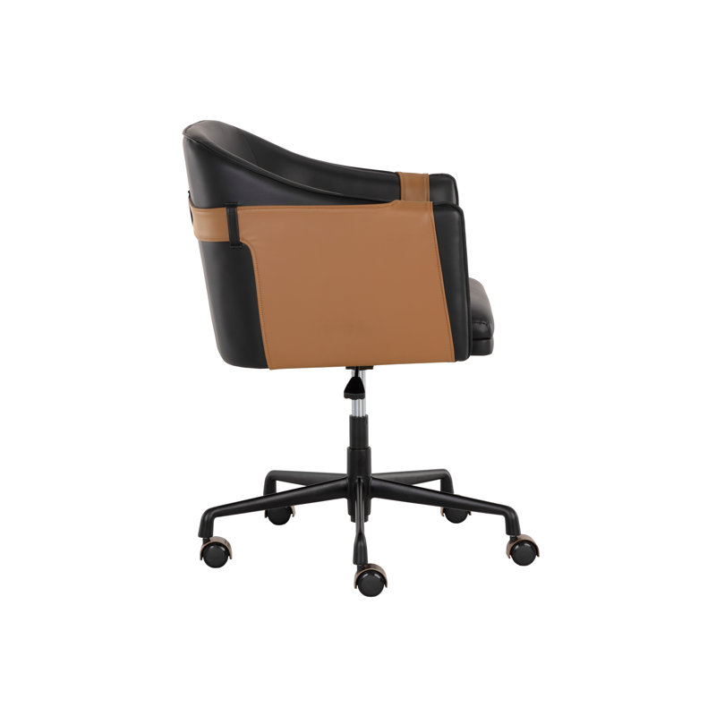 Swivel Office Chair, Brown/Black