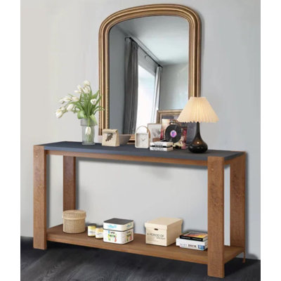 59" Minimalist Console Table with Bottom Shelf, Wooden Sofa table,entryway table