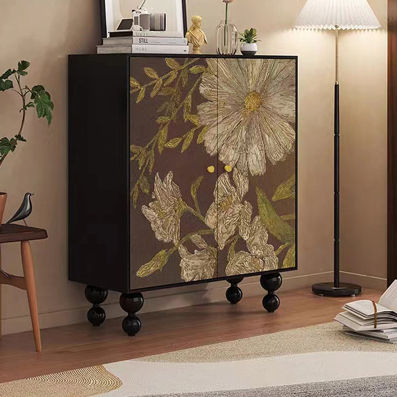 20 Pair Solid Wood Shoe Storage Cabinet, Black