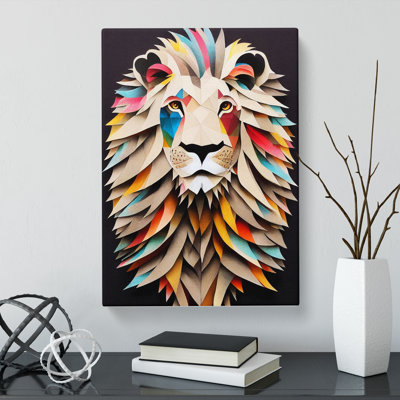 Lion Decoupage - Wrapped Canvas