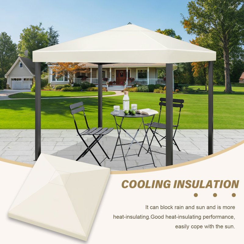Abri de remplacement pour pavillon de jardin, 120 po x 120 po, Beige, Simple