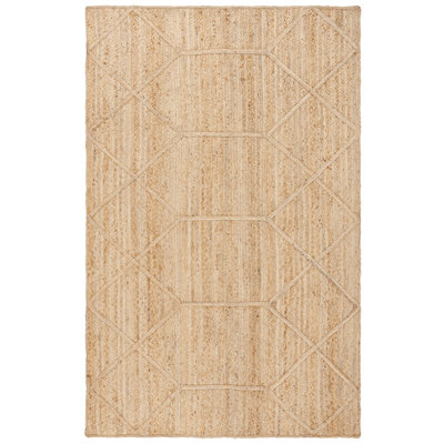Natural Fiber Handloom Jute Geometric Rug