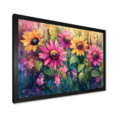 Dorran Spring Symphony of Pink Sunflowers I - Art mural tournesols