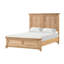 Structure de très grand lit avec tête de lit en chêne naturel, bois d'hévéa et bois d'ingénierie pour chambre à coucher