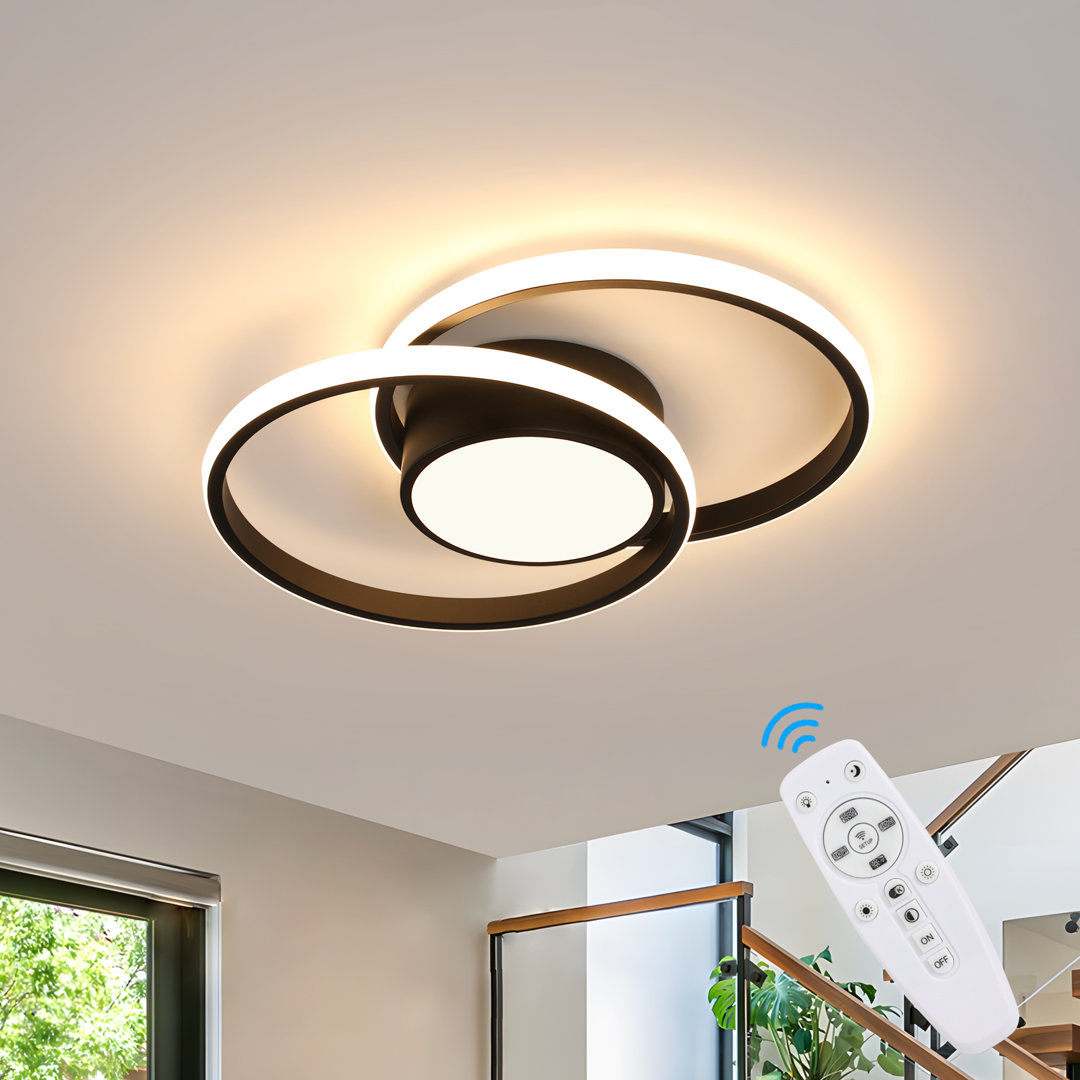 DELIPOP Double Round Dimmable 40cm LED Aluminum Flush Mount with Remote