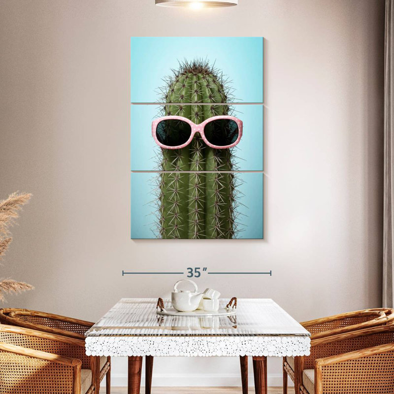 Harnek Cactus With Sunglasses, 50" H x 32" W