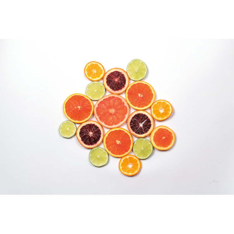 «Sunny Citrus I» par Felicity Bradley - peinture sur toile tendue, Non, H 8 po x l 12 po x P 1,25 po, Toile encadrée noire