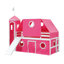 Lit mezzanine simple avec tente et tour rose Slide - Rose-570308098