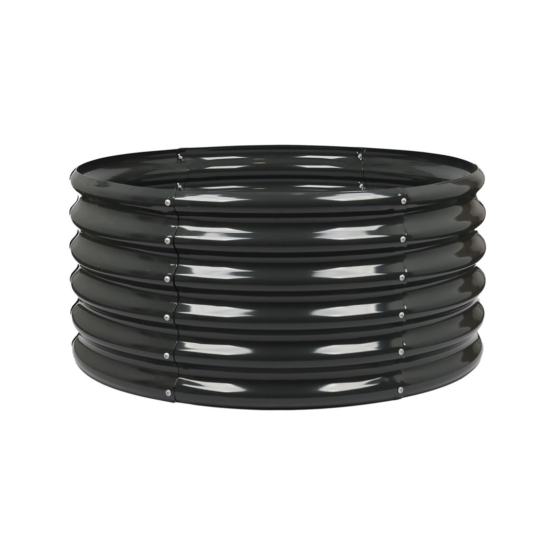 Harbour Housewares Anthracite Raised Garden Bed - 90 X 45Cm - Round - Bottomless Metal Raised Bed Galvanised Steel Planter Box For Growing Outdoor Plants, Vegetables, Flowers And Herbs - Image 3