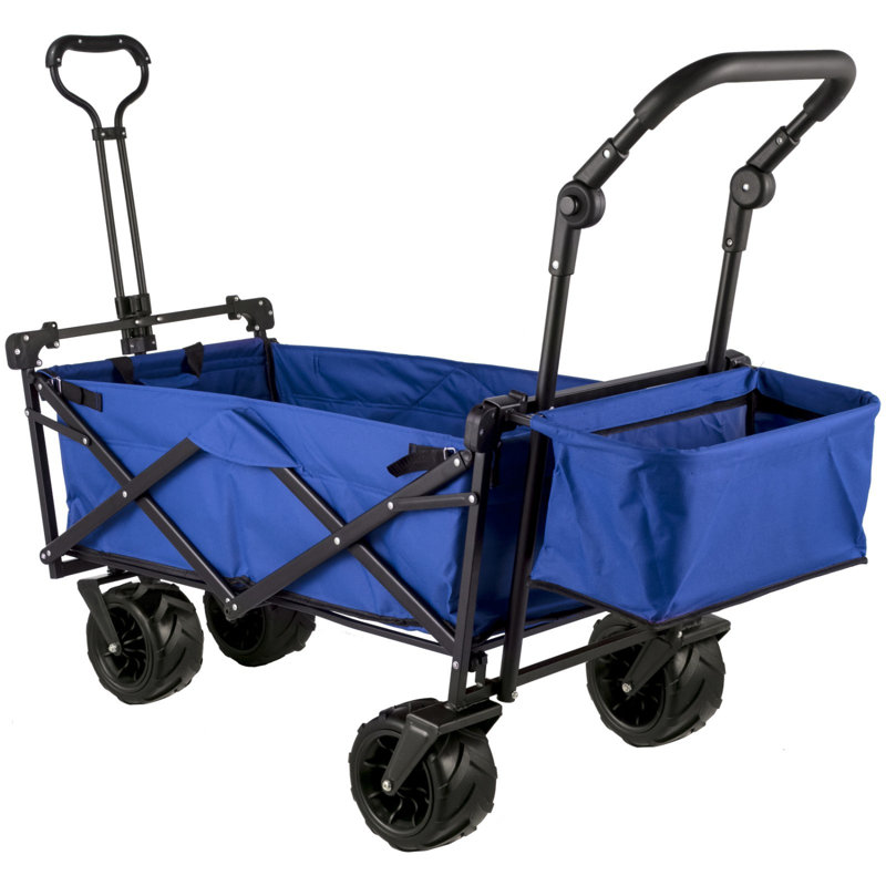 Chariot pliant à quatre roues avec porte-outils et cadre en acier