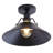 1-Light Black Finish Semi-Flush Mount Light