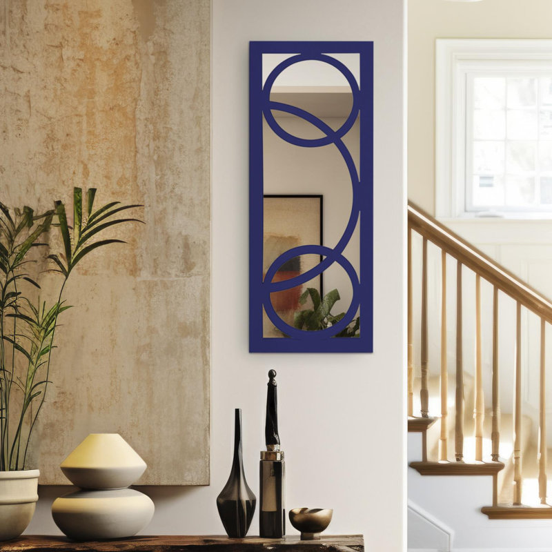 Lacquer Modern & Contemporary Accent Mirror, Navy