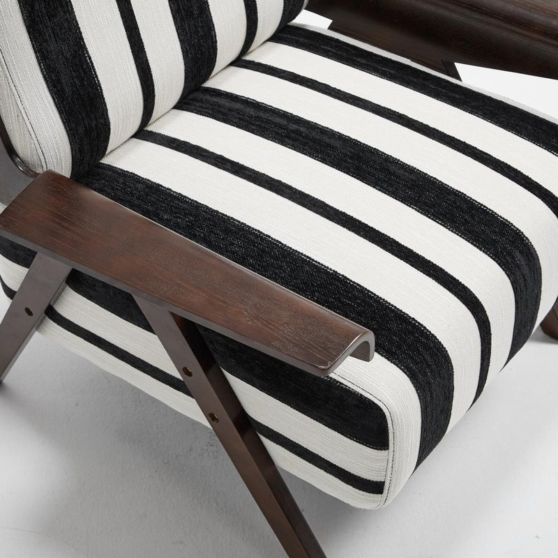 Fauteuil moderne pour salon, chambre à coucher et bureau, Black/White