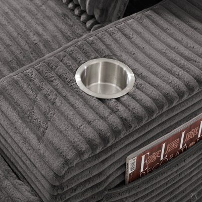 Très grande méridienne intérieure, canapé-lit rembourré 67 po avec porte-gobelets et 3 coussins