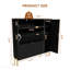 Armoire de rangement à chaussures en MDF avec tiroirs et tablettes rabattables (noir)-553129972
