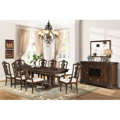 Beaune Poplar Solid Wood Trestle Dining Table