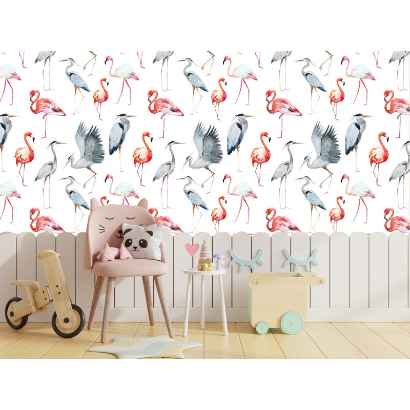 Papier peint amovible Brazell Flamants