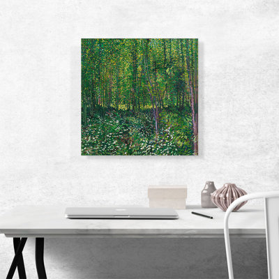 «Trees and Undergrowth 1887» par Vincent Van Gogh, reproduction d'art sur toile tendue